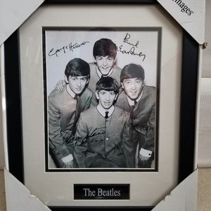 THE BEATLES matted framed photo